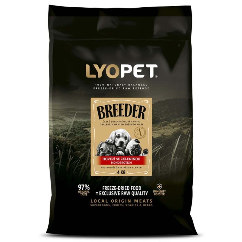 Granule pro psy Lyopet – Hovězí se zeleninou 4kg