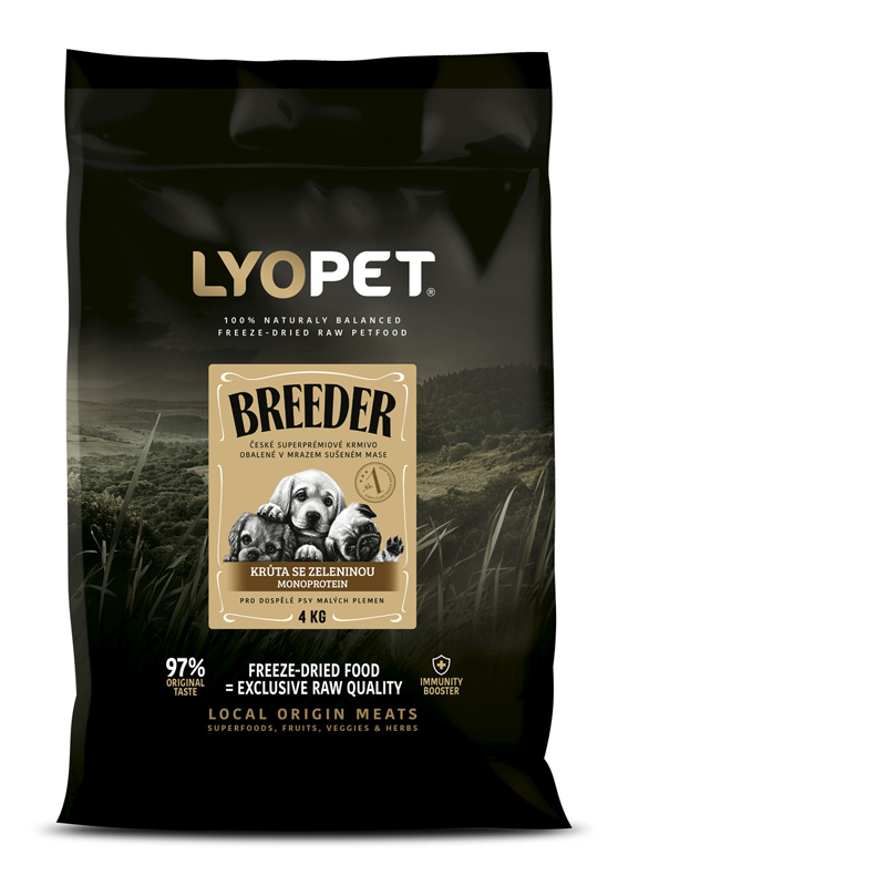 Granule pro dospělé psy malých plemen Lyopet - Krůtí maso 1,5kg